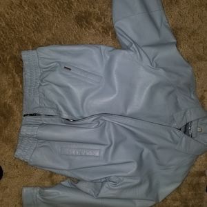 Baby blue XXL Polo Association Leather Coat